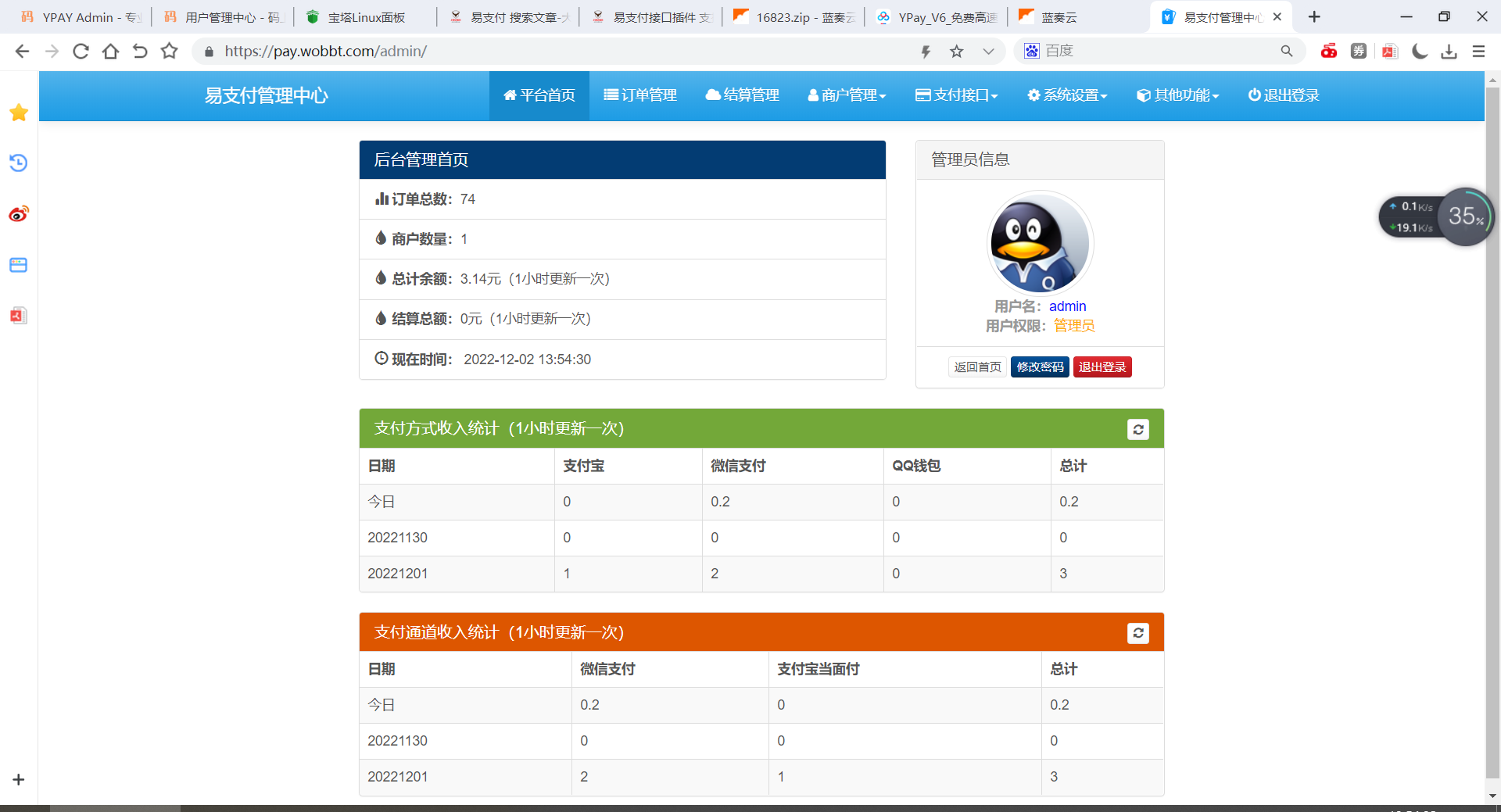 【大鹏亲测】新版彩虹易支付源码多通道轮询一键对接、第三方支付、京东支付、免签约支付、聚合支付插图1